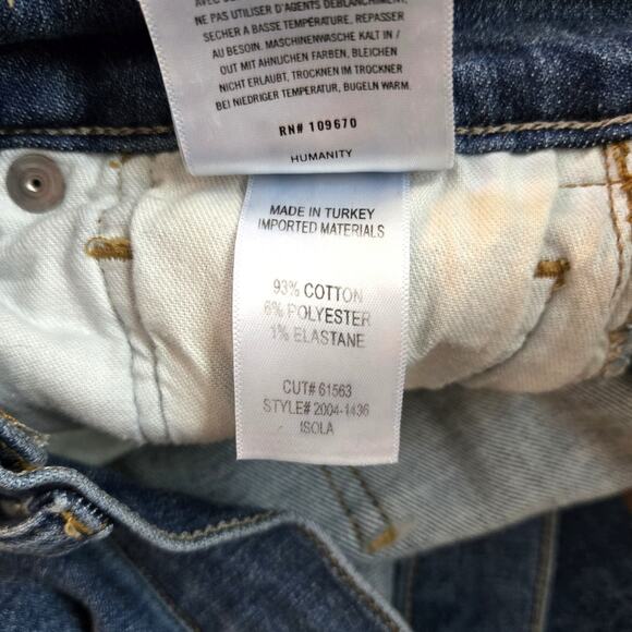 Citizens of Humanity Isola Mid Rise Cropped Boot Jeans Size 24 Dark Wash Raw Hem - Picture 10 of 10